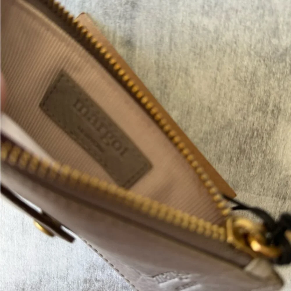 Margot Grey slim leather Card case wallet wristlet